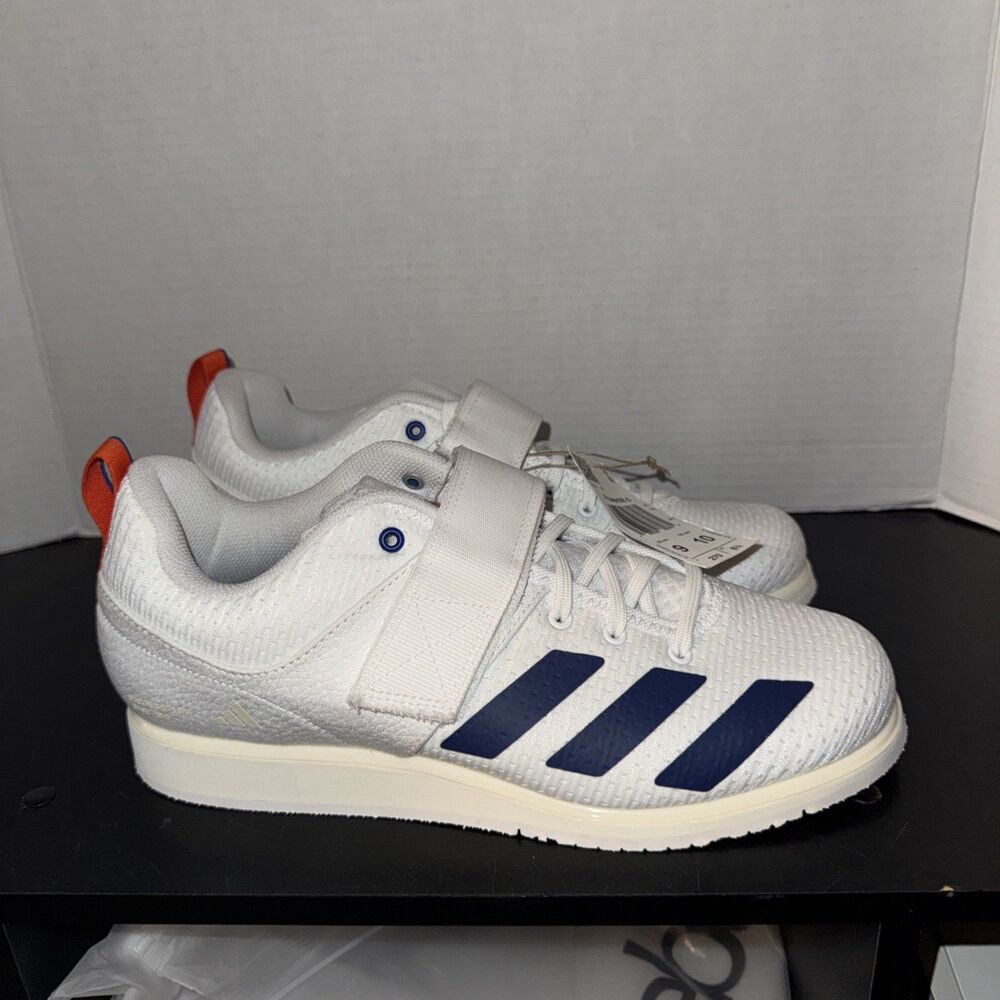 Adidas Powerlift 5 Weightlifting Shoes White Blue Orange Men's Size 9 JP9878